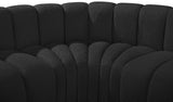 Arc Black Boucle Fabric Modular Sofa 102Black-S4C Meridian Furniture