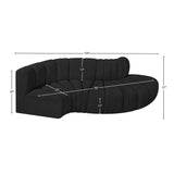 Arc Black Boucle Fabric Modular Sofa 102Black-S4D Meridian Furniture