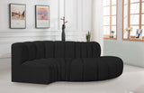 Arc Black Boucle Fabric Modular Sofa 102Black-S4D Meridian Furniture