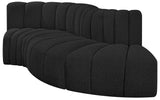 Arc Black Boucle Fabric Modular Sofa 102Black-S4D Meridian Furniture