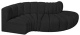 Arc Black Boucle Fabric Modular Sofa 102Black-S4D Meridian Furniture