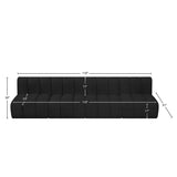 Arc Black Boucle Fabric Modular Sofa 102Black-S4E Meridian Furniture