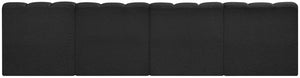 Arc Black Boucle Fabric Modular Sofa 102Black-S4E Meridian Furniture
