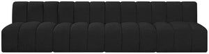 Arc Black Boucle Fabric Modular Sofa 102Black-S4E Meridian Furniture