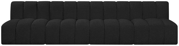 Arc Black Boucle Fabric Modular Sofa 102Black-S4E Meridian Furniture
