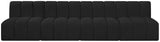 Arc Black Boucle Fabric Modular Sofa 102Black-S4E Meridian Furniture