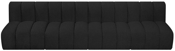 Arc Black Boucle Fabric Modular Sofa 102Black-S4E Meridian Furniture