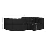 Arc Black Boucle Fabric Modular Sofa 102Black-S4F Meridian Furniture