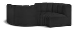 Arc Black Boucle Fabric Modular Sofa 102Black-S4F Meridian Furniture