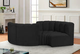 Arc Black Boucle Fabric Modular Sofa 102Black-S4F Meridian Furniture