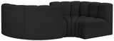 Arc Black Boucle Fabric Modular Sofa 102Black-S4F Meridian Furniture