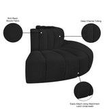 Arc Black Boucle Fabric Modular Sofa 102Black-S4G Meridian Furniture