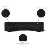 Arc Black Boucle Fabric Modular Sofa 102Black-S5A Meridian Furniture