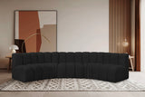 Arc Black Boucle Fabric Modular Sofa 102Black-S5A Meridian Furniture