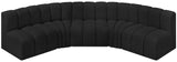 Arc Black Boucle Fabric Modular Sofa 102Black-S5A Meridian Furniture