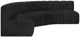 Arc Black Boucle Fabric Modular Sofa 102Black-S5A Meridian Furniture