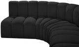 Arc Black Boucle Fabric Modular Sofa 102Black-S5A Meridian Furniture