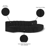 Arc Black Boucle Fabric Modular Sofa 102Black-S5B Meridian Furniture