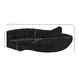 Arc Black Boucle Fabric Modular Sofa 102Black-S5B Meridian Furniture