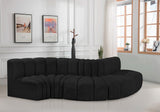 Arc Black Boucle Fabric Modular Sofa 102Black-S5B Meridian Furniture