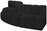 Arc Black Boucle Fabric Modular Sofa 102Black-S5B Meridian Furniture