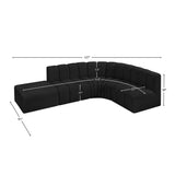 Arc Black Boucle Fabric Modular Sofa 102Black-S5C Meridian Furniture