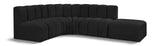 Arc Black Boucle Fabric Modular Sofa 102Black-S5C Meridian Furniture