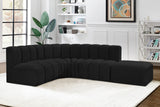 Arc Black Boucle Fabric Modular Sofa 102Black-S5C Meridian Furniture