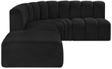 Arc Black Boucle Fabric Modular Sofa 102Black-S5C Meridian Furniture