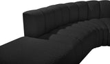 Arc Black Boucle Fabric Modular Sofa 102Black-S5C Meridian Furniture