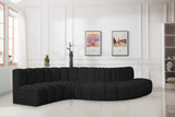 Arc Black Boucle Fabric Modular Sofa 102Black-S6A Meridian Furniture