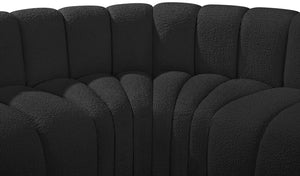 Arc Black Boucle Fabric Modular Sofa 102Black-S6A Meridian Furniture