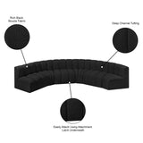 Arc Black Boucle Fabric Modular Sofa 102Black-S6B Meridian Furniture