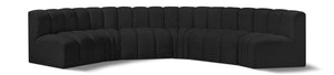 Arc Black Boucle Fabric Modular Sofa 102Black-S6B Meridian Furniture