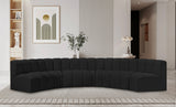 Arc Black Boucle Fabric Modular Sofa 102Black-S6B Meridian Furniture