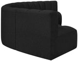 Arc Black Boucle Fabric Modular Sofa 102Black-S6B Meridian Furniture