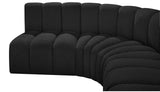 Arc Black Boucle Fabric Modular Sofa 102Black-S6B Meridian Furniture