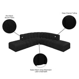 Arc Black Boucle Fabric Modular Sofa 102Black-S6C Meridian Furniture