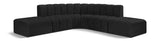 Arc Black Boucle Fabric Modular Sofa 102Black-S6C Meridian Furniture