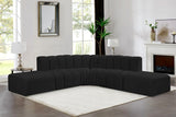 Arc Black Boucle Fabric Modular Sofa 102Black-S6C Meridian Furniture