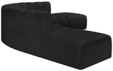 Arc Black Boucle Fabric Modular Sofa 102Black-S6C Meridian Furniture