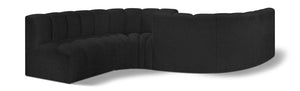 Arc Black Boucle Fabric Modular Sofa 102Black-S6D Meridian Furniture