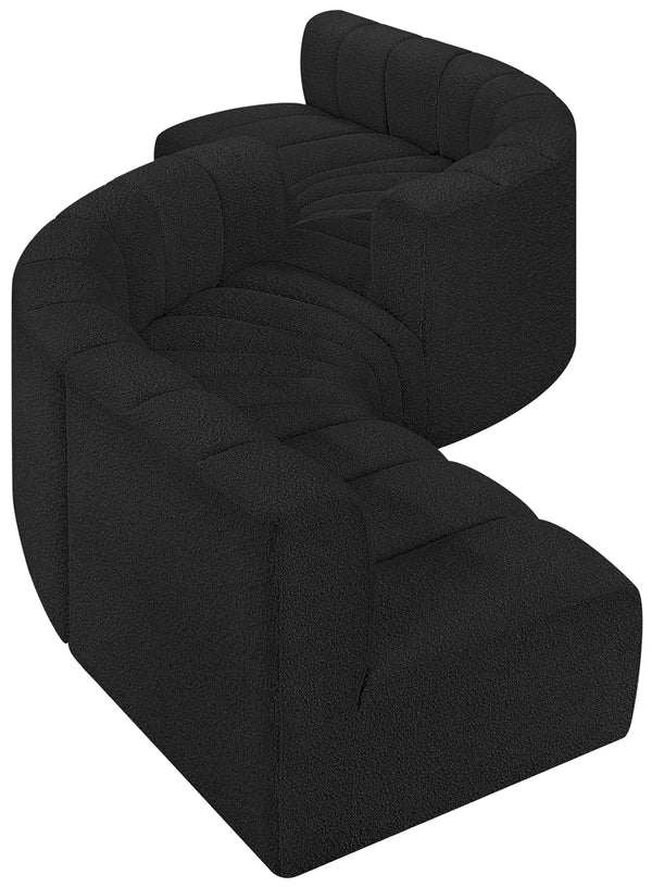 Arc Black Boucle Fabric Modular Sofa 102Black-S6D Meridian Furniture