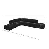 Arc Black Boucle Fabric Modular Sofa 102Black-S7A Meridian Furniture