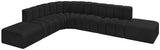 Arc Black Boucle Fabric Modular Sofa 102Black-S7A Meridian Furniture