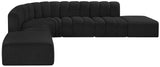 Arc Black Boucle Fabric Modular Sofa 102Black-S7A Meridian Furniture