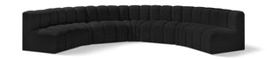 Arc Black Boucle Fabric Modular Sofa 102Black-S7B Meridian Furniture