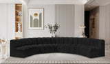 Arc Black Boucle Fabric Modular Sofa 102Black-S7B Meridian Furniture