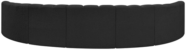 Arc Black Boucle Fabric Modular Sofa 102Black-S7B Meridian Furniture
