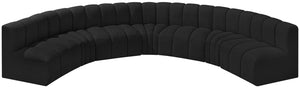 Arc Black Boucle Fabric Modular Sofa 102Black-S7B Meridian Furniture